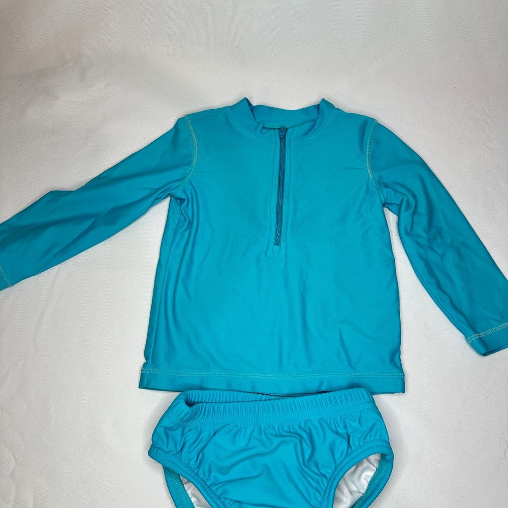 Primary Blue UPF Rashguard & Swim Diaper Set